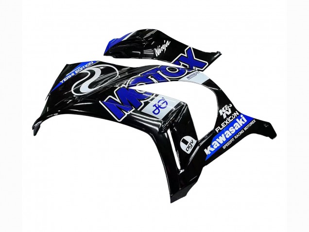 Billige Kawasaki ZX10R Motorrad Verkleidung 2011-2015 - Blau Weiss Glanzendes Schwarz