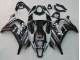 Billige Kawasaki ZX10R Motorrad Verkleidung 2011-2015 - Glanzendes Schwarz Weiss Elf Schnee Aufkleber