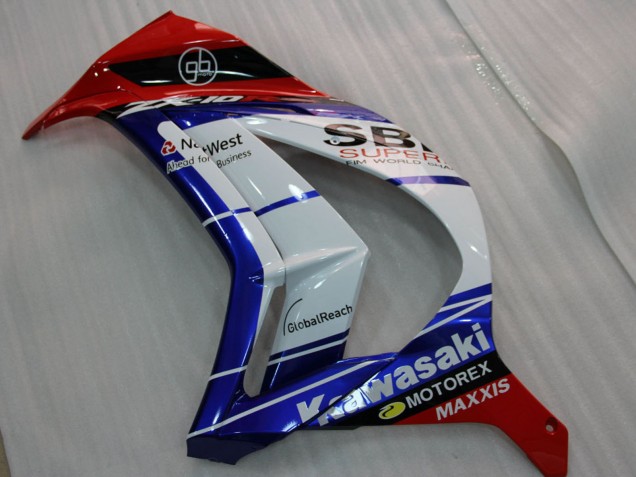 Billige Kawasaki ZX10R Motorrad Verkleidung 2011-2015 - Weiss Blau Rot Schwarz SBK Maxxis