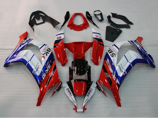 Billige Kawasaki ZX10R Motorrad Verkleidung 2011-2015 - Weiss Blau Rot Schwarz SBK Maxxis