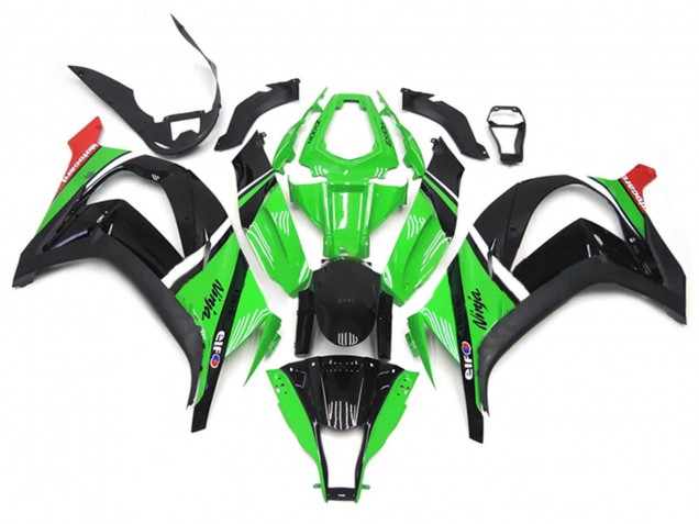 Billige Kawasaki ZX10R Motorrad Verkleidung 2011-2015 - Grun Schwarz Weiss Rot