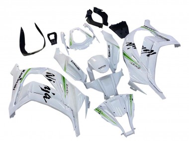 Billige Kawasaki ZX10R Motorrad Verkleidung 2011-2015 - Weiss Grun Streifen Schwarz Ninja
