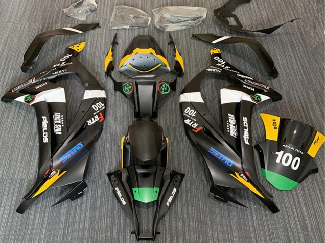 Billige Kawasaki ZX10R Motorrad Verkleidung 2011-2015 - Matt Schwarz Weiss Gelb Grun Elf Trick Star Frtr 100