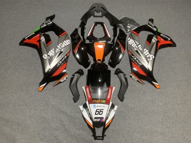 Billige Kawasaki ZX10R Motorrad Verkleidung 2011-2015 - Weiss Orange Schwarz Mahi Elf 66 Superbike