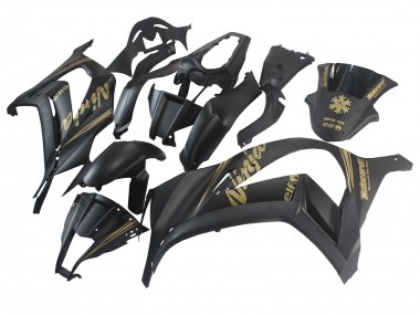 Billige Kawasaki ZX10R Motorrad Verkleidung 2011-2015 - Matt Schwarz Gold Schnee Elf