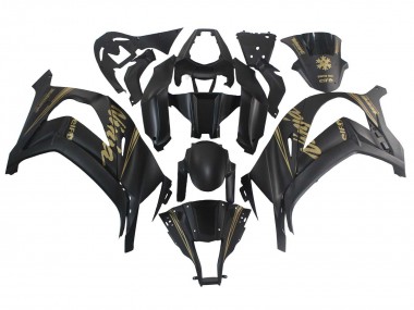 Billige Kawasaki ZX10R Motorrad Verkleidung 2011-2015 - Matt Schwarz Gold Schnee Elf