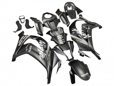 Billige Kawasaki ZX10R Motorrad Verkleidung 2011-2015 - Matt Schwarz Grun Elf