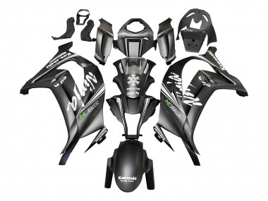 Billige Kawasaki ZX10R Motorrad Verkleidung 2011-2015 - Matt Schwarz Grun Elf