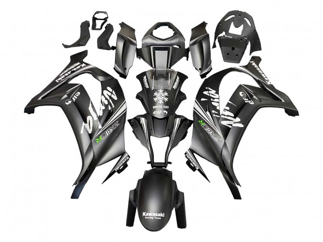 Billige Kawasaki ZX10R Motorrad Verkleidung 2011-2015 - Matt Schwarz Grun Elf