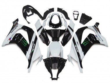 Billige Kawasaki ZX10R Motorrad Verkleidung 2011-2015 - Weiss Glanzendes Schwarz Grun Monster