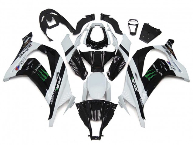 Billige Kawasaki ZX10R Motorrad Verkleidung 2011-2015 - Weiss Glanzendes Schwarz Grun Monster