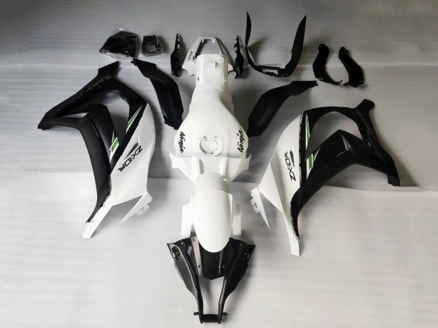 Billige Kawasaki ZX10R Motorrad Verkleidung 2011-2015 - Weiss Matt Schwarz Grun Aufkleber
