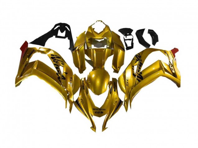 Billige Kawasaki ZX10R Motorrad Verkleidung 2016-2020 - Gold Schwarz