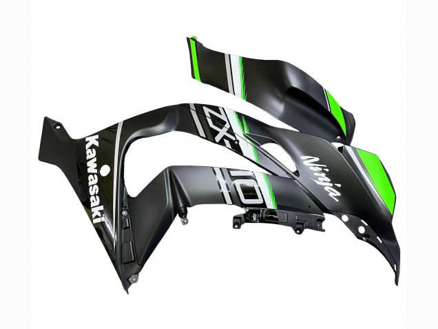 Billige Kawasaki ZX10R Motorrad Verkleidung 2016-2020 - Matt Schwarz Grun Weiss Ninja