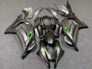 Billige Kawasaki ZX10R Motorrad Verkleidung 2016-2020 - Matt Schwarz Grun Bienenwabe