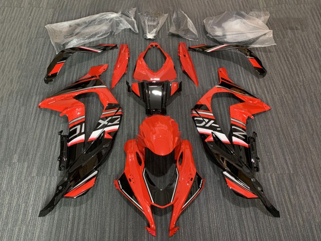 Billige Kawasaki ZX10R Motorrad Verkleidung 2016-2020 - Rot Glanzendes Schwarz