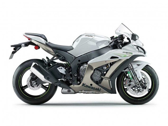Billige Kawasaki ZX10R Motorrad Verkleidung 2016-2020 - Perl Weiss Grun