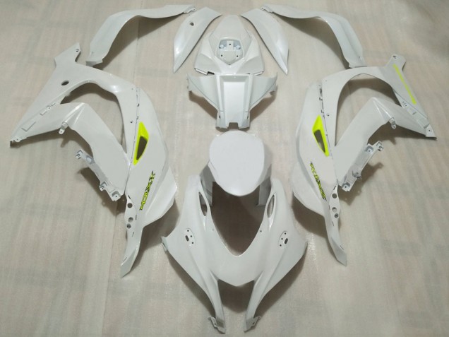 Billige Kawasaki ZX10R Motorrad Verkleidung 2016-2020 - Weiss Neon Gelb