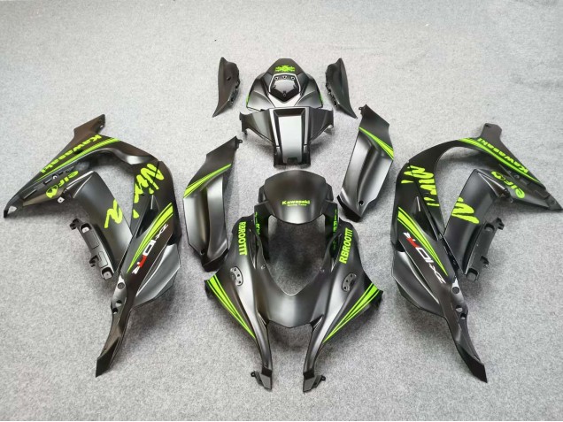 Billige Kawasaki ZX10R Motorrad Verkleidung 2016-2020 - Matt Schwarz Grun