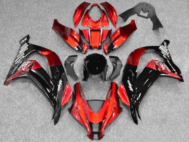 Billige Kawasaki ZX10R Motorrad Verkleidung 2016-2020 - Rot Glanzendes Schwarz