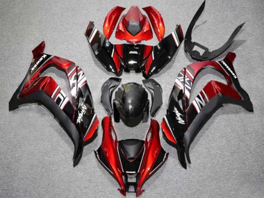 Billige Kawasaki ZX10R Motorrad Verkleidung 2016-2020 - Rot Glanzendes Schwarz Weiss
