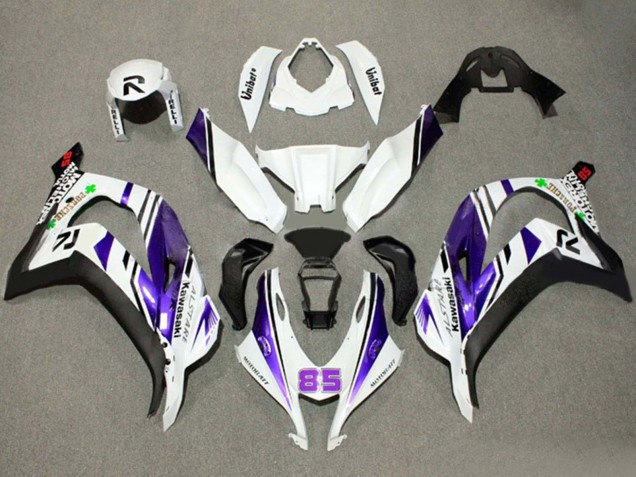 Billige Kawasaki ZX10R Motorrad Verkleidung 2016-2020 - Weiss Lila Schwarz Alstare 85