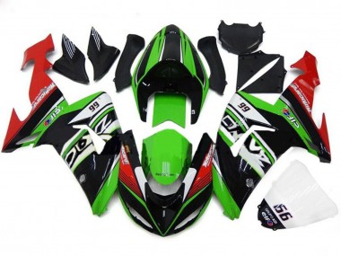 Billige Kawasaki ZX10R Motorrad Verkleidung 2006-2007 - Grun Weiss Rot Schwarz 66