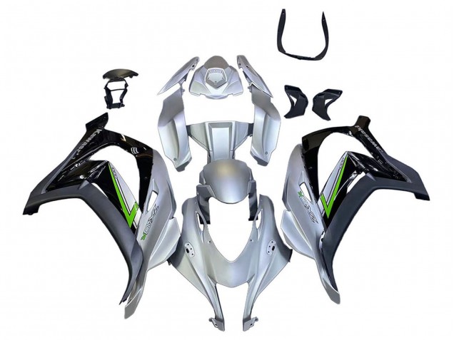 Billige Kawasaki ZX10R Motorrad Verkleidung 2016-2020 - Silber Grun Schwarz