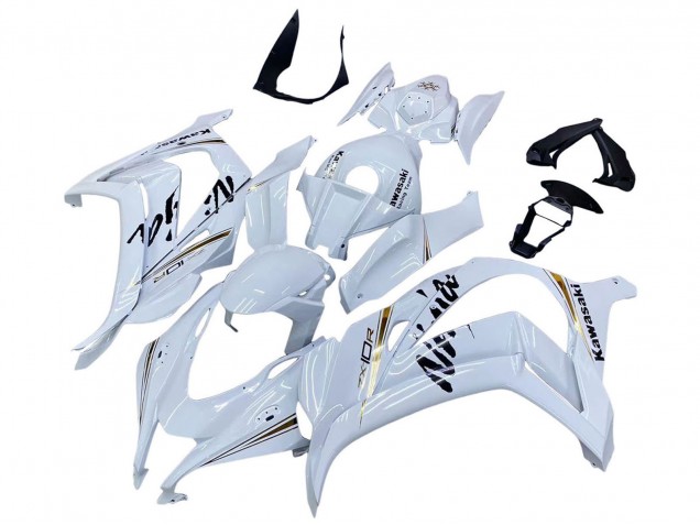 Billige Kawasaki ZX10R Motorrad Verkleidung 2016-2020 - Weiss Gold Schwarz