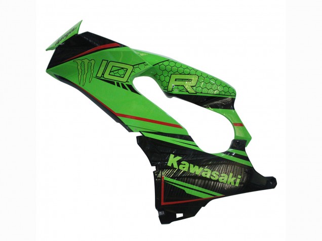 Billige Kawasaki ZX10R Motorrad Verkleidung 2021-2025 - Grun Glanzendes Schwarz