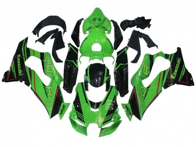 Billige Kawasaki ZX10R Motorrad Verkleidung 2021-2025 - Grun Glanzendes Schwarz