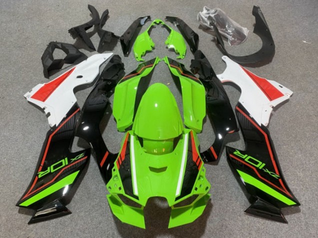 Billige Kawasaki ZX10R Motorrad Verkleidung 2021-2025 - Grun Schwarz Orange Weiss