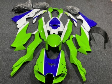 Billige Kawasaki ZX10R Motorrad Verkleidung 2021-2025 - Weiss Grun Blau