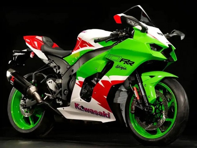Billige Kawasaki ZX10R Motorrad Verkleidung 2021-2025 - Weiss Grun Rot