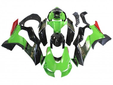 Billige Kawasaki ZX10R Motorrad Verkleidung 2021-2025 - Grun Schwarz Rot Bienenwabe