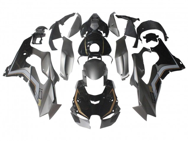Billige Kawasaki ZX10R Motorrad Verkleidung 2021-2025 - Schwarz Grau Gold