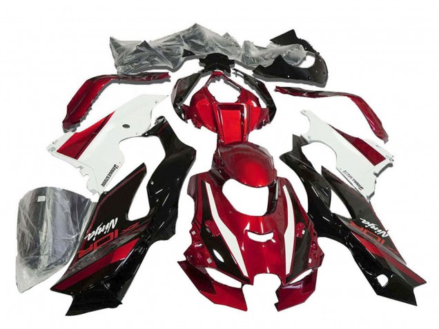 Billige Kawasaki ZX10R Motorrad Verkleidung 2021-2025 - Rot Weiss Glanzendes Schwarz
