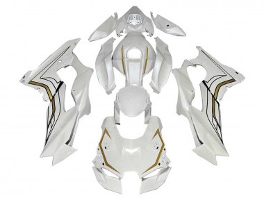 Billige Kawasaki ZX10R Motorrad Verkleidung 2021-2025 - Weiss Gold