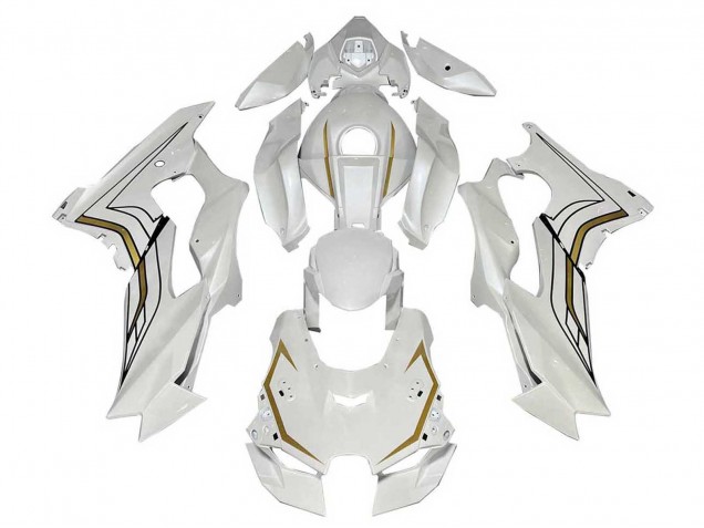 Billige Kawasaki ZX10R Motorrad Verkleidung 2021-2025 - Weiss Gold