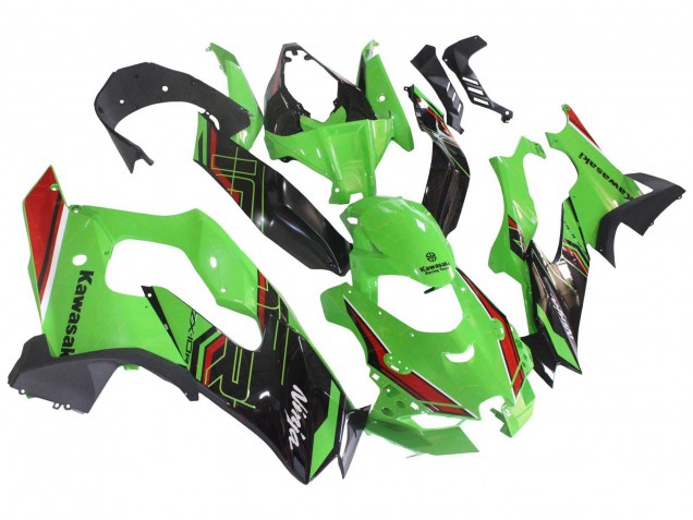 Billige Kawasaki ZX10R Motorrad Verkleidung 2021-2025 - Grun Schwarz Rot