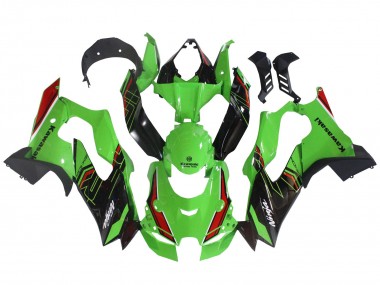 Billige Kawasaki ZX10R Motorrad Verkleidung 2021-2025 - Grun Schwarz Rot