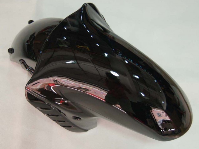 Billige Kawasaki ZX14R ZZR1400 Motorrad Verkleidung 2006-2011 - Glanzendes Schwarz Grun Flamme