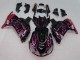Billige Kawasaki ZX14R ZZR1400 Motorrad Verkleidung 2006-2011 - Glanzendes Schwarz Rot Rosa Flamme
