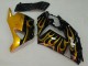 Billige Kawasaki ZX14R ZZR1400 Motorrad Verkleidung 2006-2011 - Glanzendes Schwarz Gold Flamme