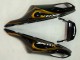 Billige Kawasaki ZX14R ZZR1400 Motorrad Verkleidung 2006-2011 - Glanzendes Schwarz Gold Flamme