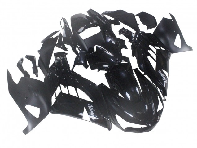Billige Kawasaki ZX14R ZZR1400 Motorrad Verkleidung 2012-2024 - Glanzendes Schwarz Matt Schwarz Weiss Ninja