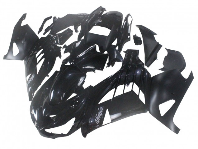 Billige Kawasaki ZX14R ZZR1400 Motorrad Verkleidung 2012-2024 - Glanzendes Schwarz Matt Schwarz Weiss Ninja