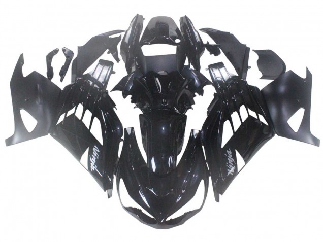 Billige Kawasaki ZX14R ZZR1400 Motorrad Verkleidung 2012-2024 - Glanzendes Schwarz Matt Schwarz Weiss Ninja