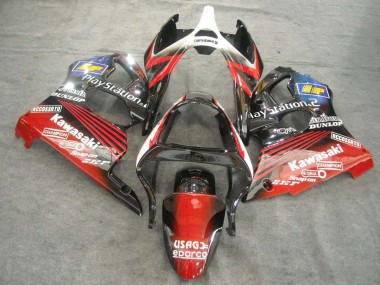 Billige Kawasaki ZX6R Motorrad Verkleidung 2000-2002 - Weiss Rot Schwarz PlayStation 2