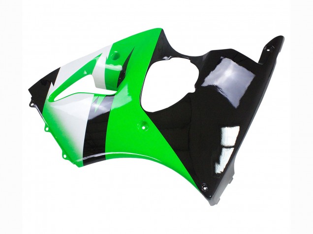 Billige Kawasaki ZX6R Motorrad Verkleidung 1998-1999 - Grun Weiss Glanzendes Schwarz